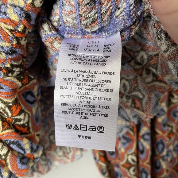 Urban Outfitters Smocked Crop Top Patterned Flowy Bohemian Women's Medium - Picture 8 of 9